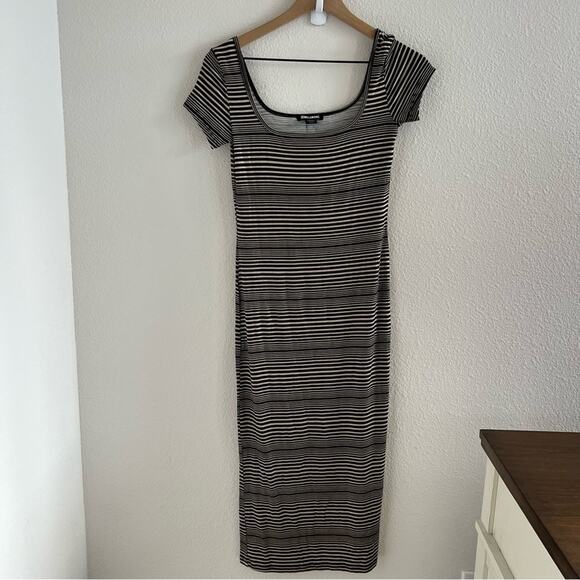 Billabong Lightweight Striped T-Shirt Dress Stretch Bodycon Maxi Small - Picture 1 of 6